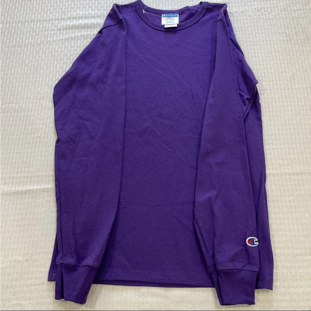 Champion Purple Long Sleeve Small Mens T Shirt NWT
